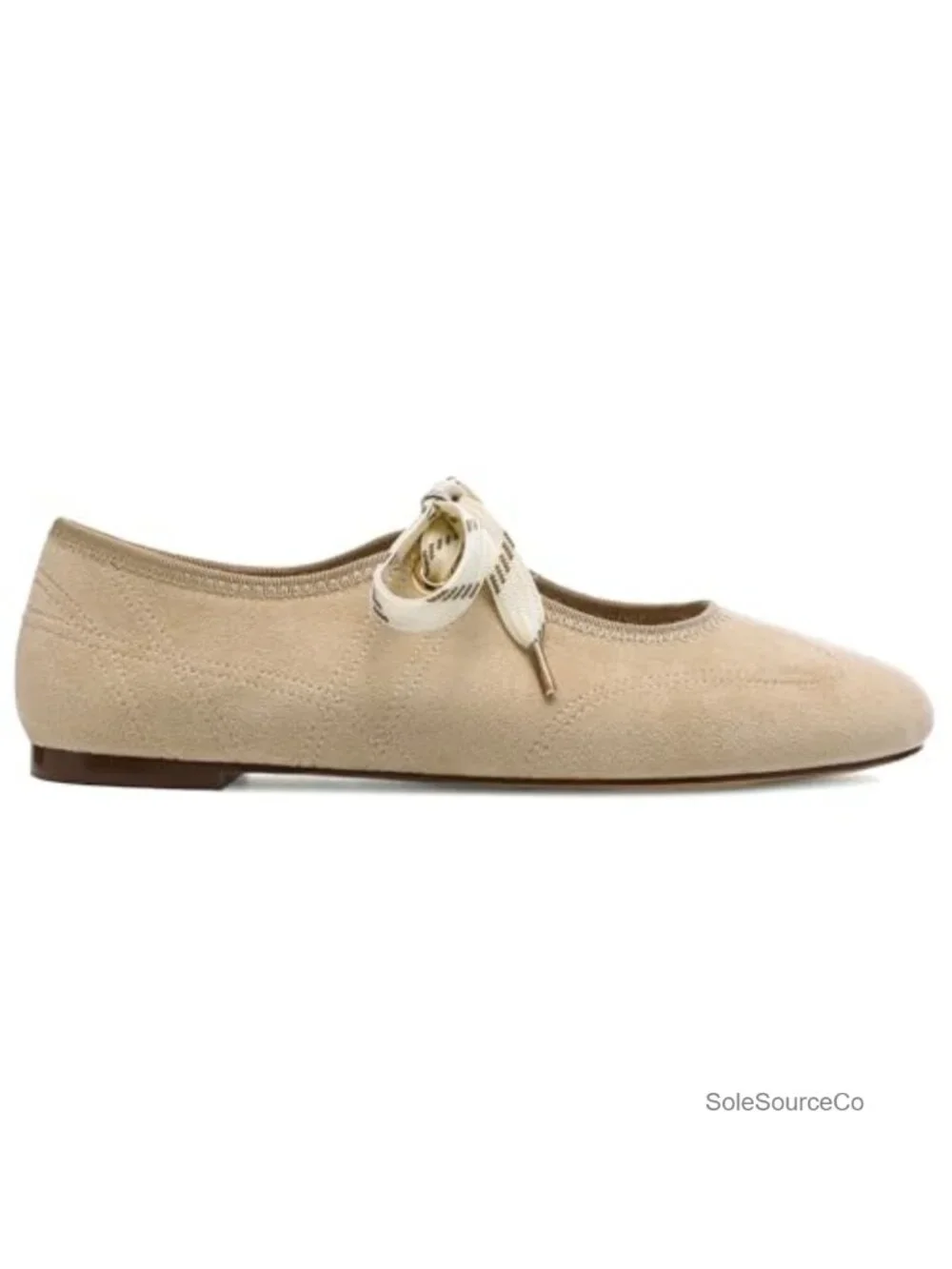 Lace Up Ballet Flats Women Round Toe Mary Jane Faux Suede Ballerina Slip On